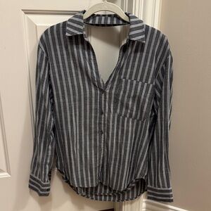 Striped Black and White Men's Shirt